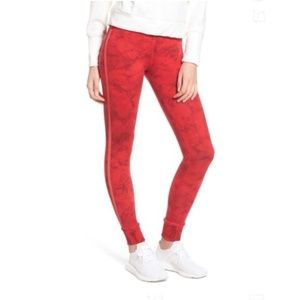 DAVID LERNER Cuffed Leggings with Double Side Tape in Red Smoke